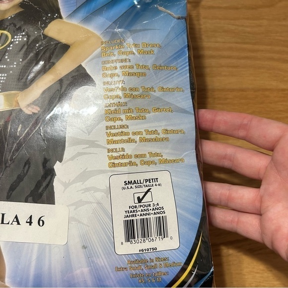 Batman Batgirl Dress Costume Sparkle Tutu Small 4-6 Halloween Superhero Cape - Picture 3 of 5